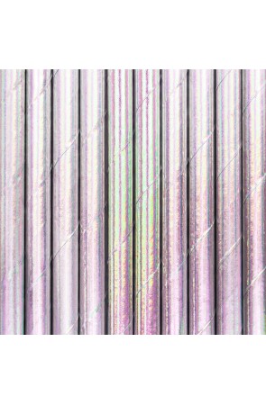 10 pajitas iridiscentes de papel - Iridescent
