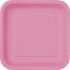 14 platos cuadrados rosas (23 cm) - Línea Colores Básicos