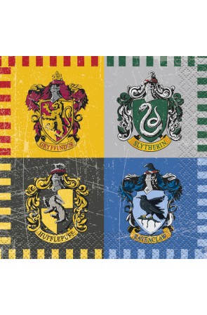 16 servilletas pequeñas Harry Potter - Hogwarts Houses