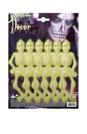 6 esqueletos fluorescentes Halloween