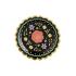 6 platos negros con flores multicolor de papel (18 cm) - Dia de Los Muertos Collection