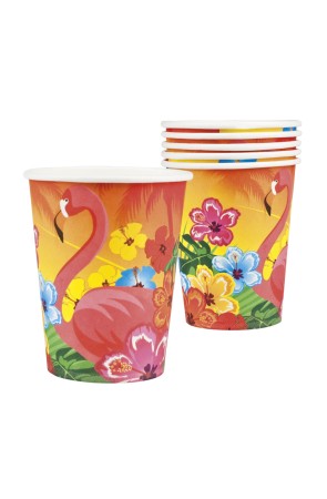 6 vasos flamenco Hawai - Hibiscus