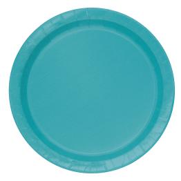 8 platos color azul aguamarina (23 cm) - Línea Colores Básicos