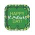 8 platos cuadrados de cuadros verdes Happy St Patrick's Day (23 cm)