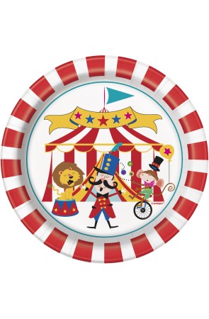 8 platos pequeños (18 cm) - Circus Carnival
