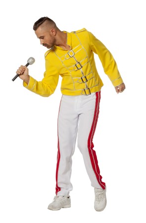 Disfraz de Freddie Mercury amarillo para hombre
