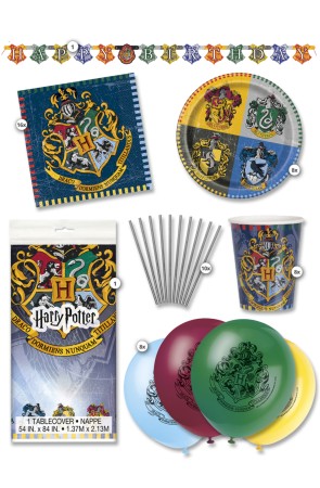 Kit de fiesta Harry Potter Casas 8 personas premium