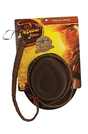 Kit de sombrero y látigo Indiana Jones adulto