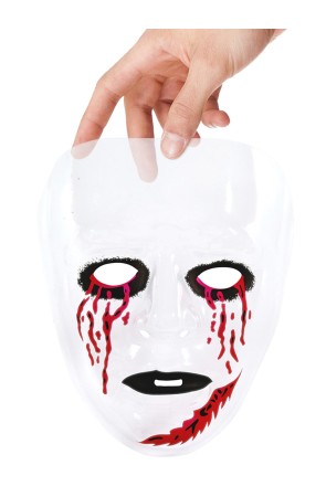 Máscara transparente con ojos ensangrentados para adulto