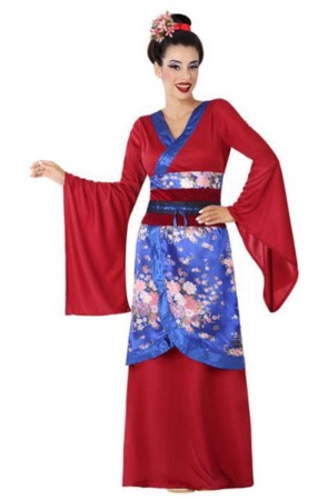 Disfraz China Kimono Rojo para Mujer