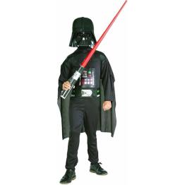Disfraz de Darth Vader para niño, caja con disfraz, máscara y espada