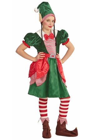 Disfraz Elfa ayudante de Santa Claus talla infantil.