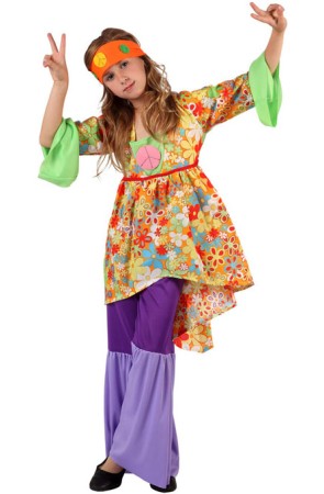 Disfraz Hippie infantil niñas talla 5-6 años