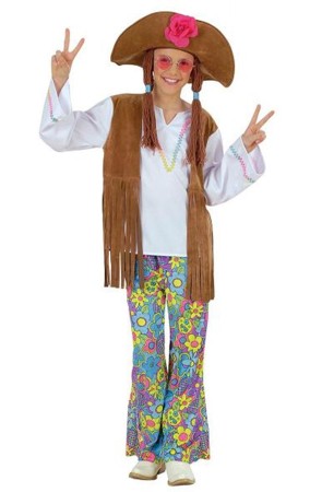 Disfraz Hippie Paz y Amor niñas