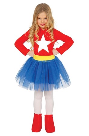 Disfraz Superheroína Americana niña