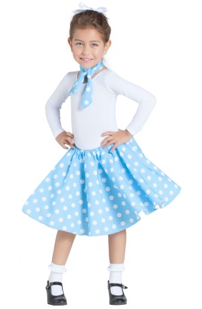 Falda Años 50  Azul con Pañuelo talla Infantil