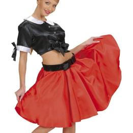 Falda Roja de Raso con Enagua  talla única