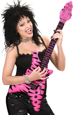 Guitarra Rosa Animal hinchable de 105 cm