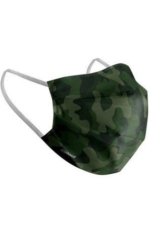 Mascarilla Más de 90 Lavados Certificada de Diseño Camuflaje Verde Militar para Adultos