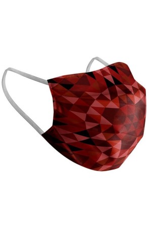 Mascarilla de Tela Más de 90 Lavados Diseño Figuras Geométricas Rojas Adultos