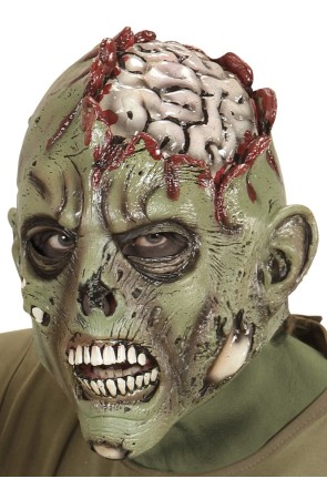 Máscara de zombie con cráneo abierto para adulto