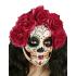 Máscara Dia de Los Muertos decorada Rosas Rojas